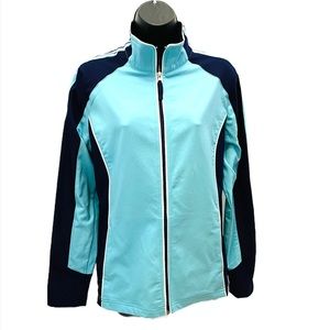 Made For Life Blue and Black Zip Up Lightweight Athletic Jacket Size Medium